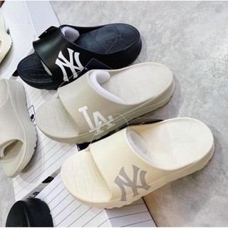 Dép quai ngang - DÉP MLB KOREA CHUNKY SLIDER NY LA SLIDES tăng chiều cao