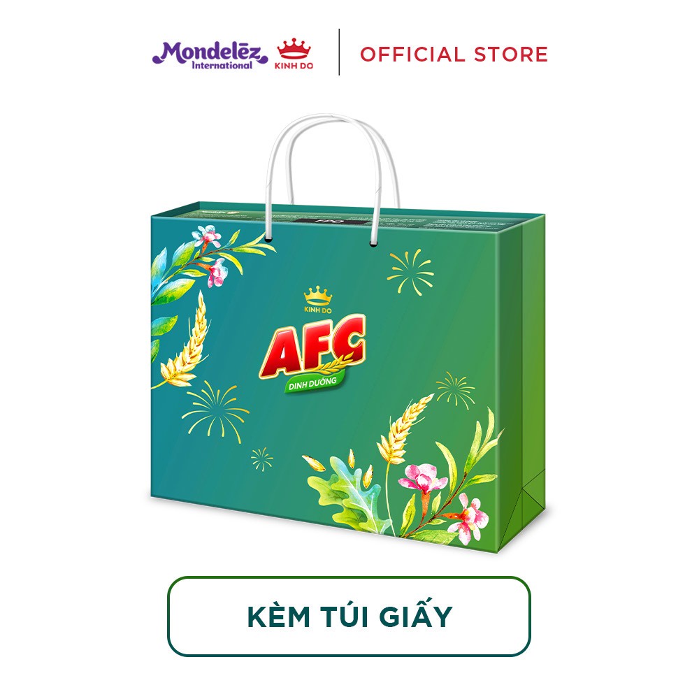 Bánh quy AFC vị lúa mì và vị rau, hộp quà Tết 350g