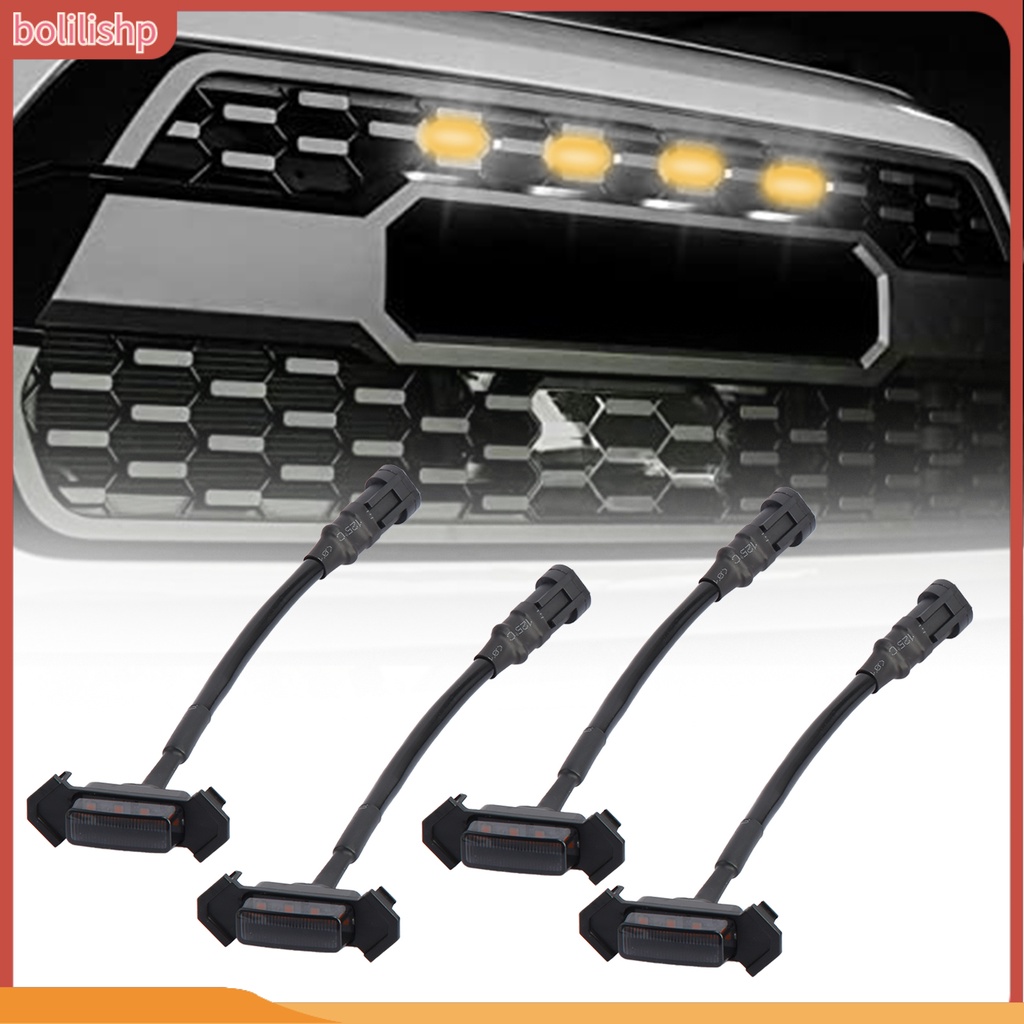 4 đèn LED gắn lưới tản nhiệt trước kèm cầu chì cho ô tô Toyota Tacoma Trd Pro 16-20