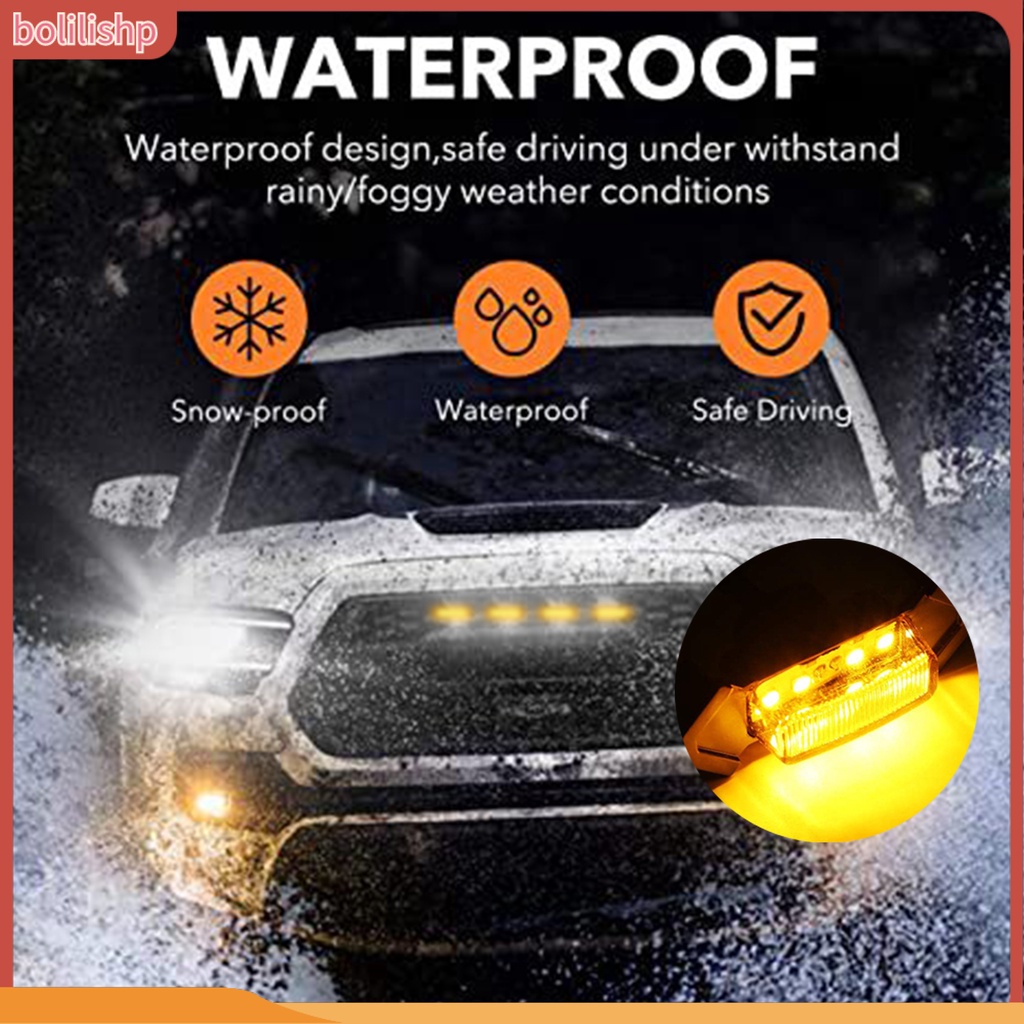 4 đèn LED gắn lưới tản nhiệt trước kèm cầu chì cho ô tô Toyota Tacoma Trd Pro 16-20