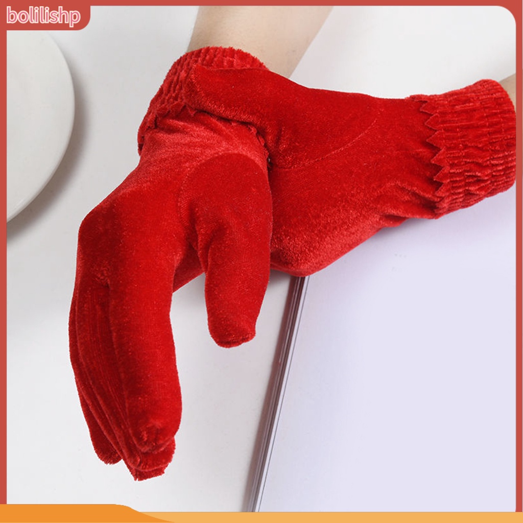 Găng Tay Nhung Màu Trơn Thời Trang Cho Nữ
