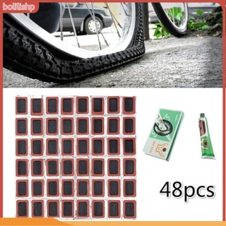<Bolilishp> Set 48 miếng vá lốp xe đạp sửa chữa hình tròn/ hình vuông bằng cao su tiện lợi