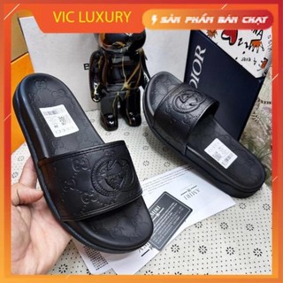 Dép nam quai ngang Da Thật - Bảo Hành Da 365 ngày Bản DL458 VIC 290  Nguyễn Trãi