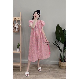 Váy đầm cánh tiên dáng dài suông cài khuy