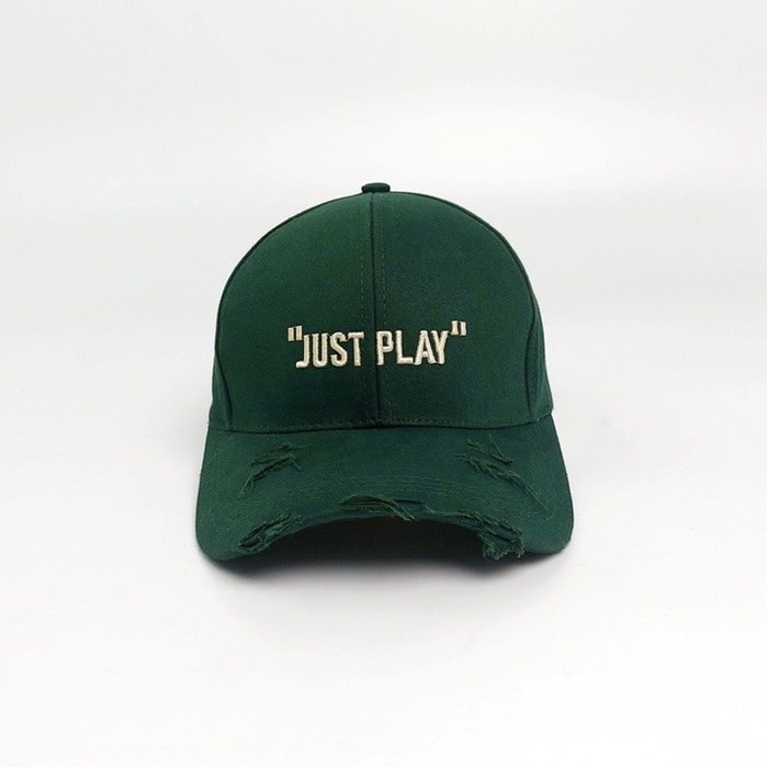 Mũ lưỡi trai Nón kết thêu chữ Just Play kiểu rách 495 form unisex nam nữ