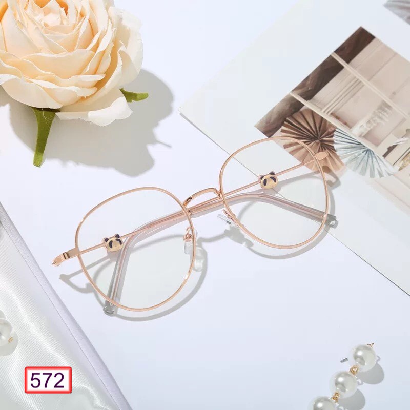 Mắt Kính Thời Trang Gọng Đính Gắn Chú Gấu Dễ Thương Phong Cách Cực Đẹp