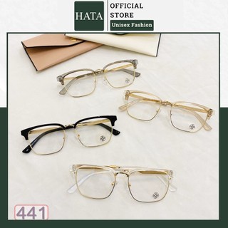 Mắt Kính Giả Cận From Vuông 8063 Gọng Kim Loại 441