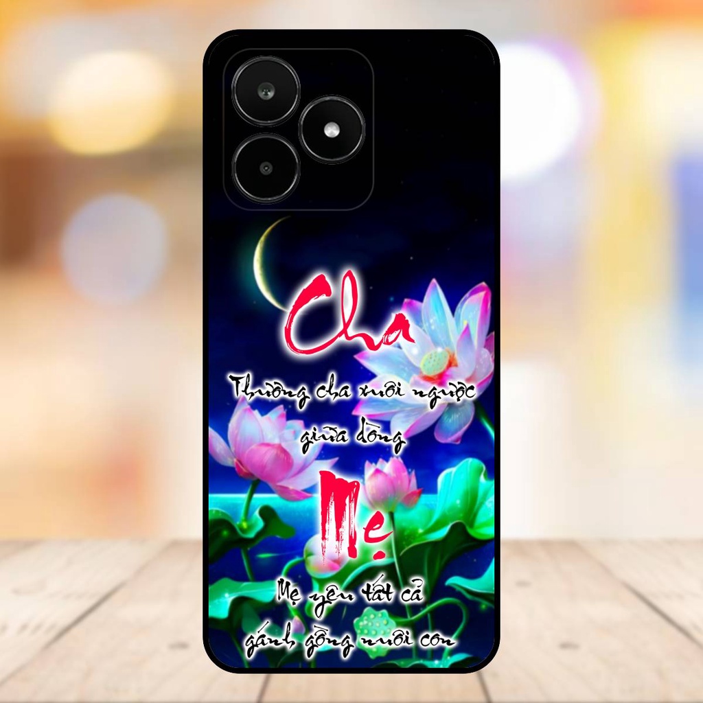 Ốp lưng điện thoại Realme C53 viền đen Thư Pháp Cha Mẹ