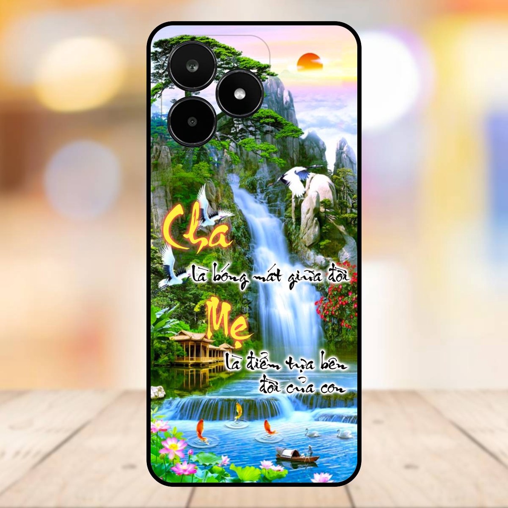 Ốp lưng điện thoại Realme C53 viền đen Thư Pháp Cha Mẹ