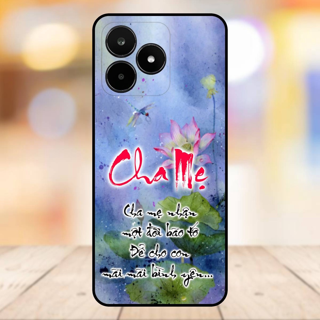 Ốp lưng điện thoại Realme C53 viền đen Thư Pháp Cha Mẹ