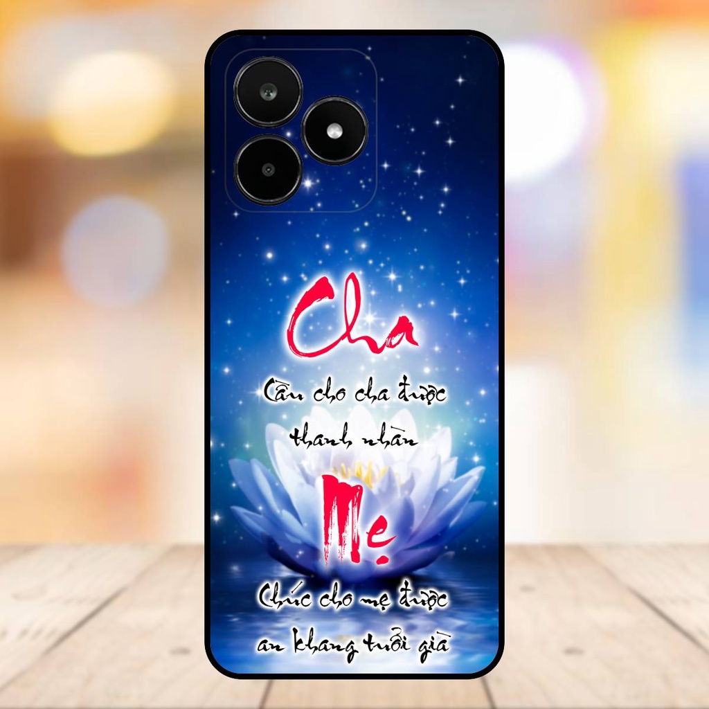 Ốp lưng điện thoại Realme C53 viền đen Thư Pháp Cha Mẹ