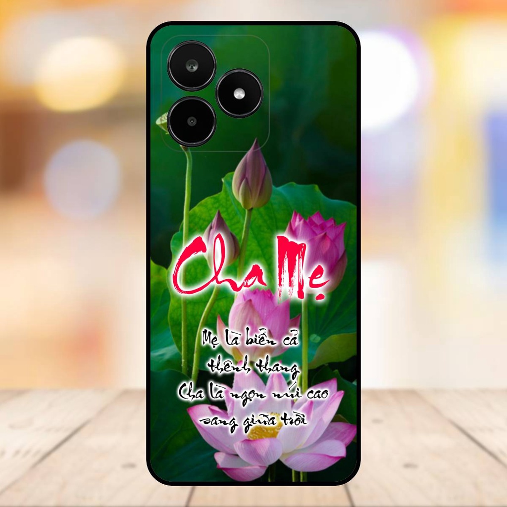 Ốp lưng điện thoại Realme C53 viền đen Thư Pháp Cha Mẹ