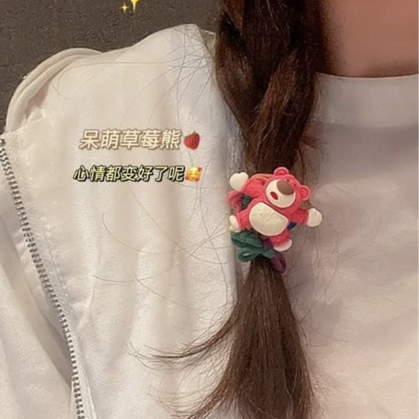 Dây Buộc Tóc Cao Su Hình Gấu / Dâu Tây Cỡ Nhỏ DIY Dành Cho Bạn Gái