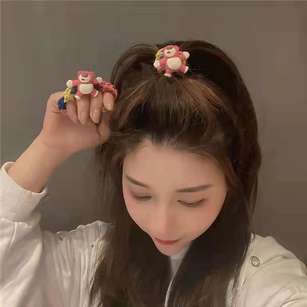 Dây Buộc Tóc Cao Su Hình Gấu / Dâu Tây Cỡ Nhỏ DIY Dành Cho Bạn Gái