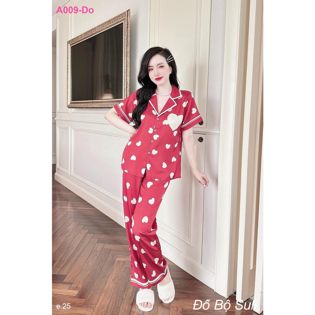 Đồ Ngủ Pijama Lụa Cao Cấp Đùi A009 - Đồ Bộ Suli