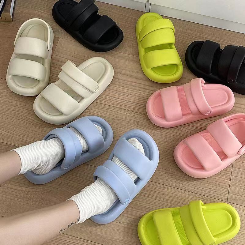 Dép bánh mì đế cao Dép lê màu dễ thương