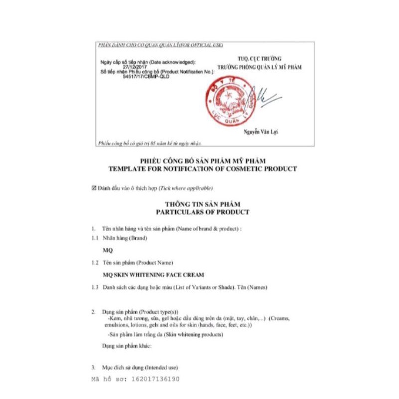 Kem Face Nhân Sâm Mq Skin Chính Hãng