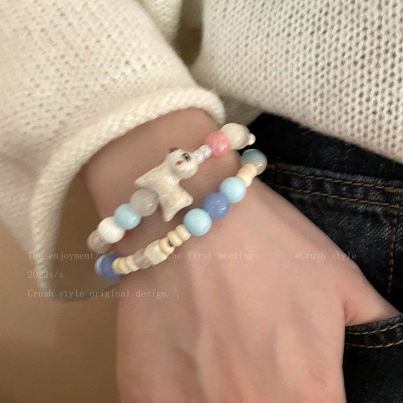 Vòng Tay Chuỗi Hạt Gốm Màu Sắc macaron Phong Cách Bohemia Cho Nữ