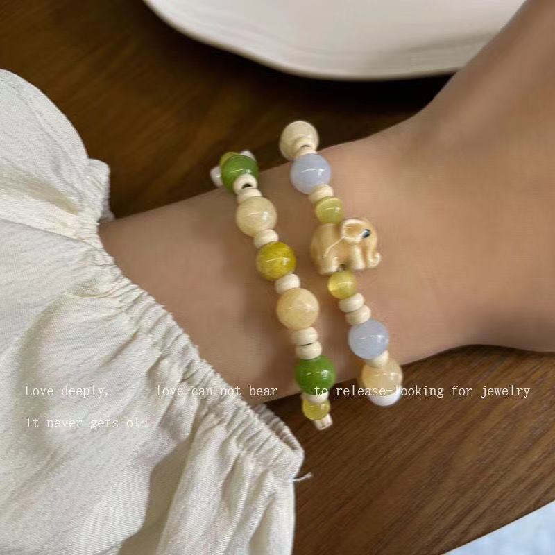 Hàng Mới Về Mới Vòng Tay Họa Tiết Voi Bằng Sứ Màu Macaron Thời Trang Xuân Hè 2023