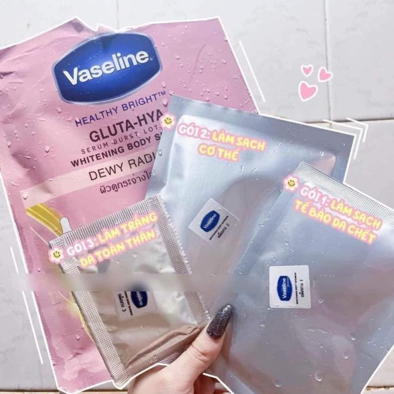 Gói tắm trắng da toàn thân Vaseline Healthy bright Gluta-Hya Whitening Body Shower Gói 120g - DORIS