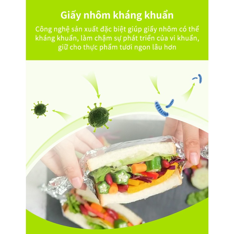 [MyJae x Toyal] Giấy bạc kháng khuẩn, màng nhôm lót nồi chiên, nướng BBQ, bảo quản thực phẩm 45cm x 8m