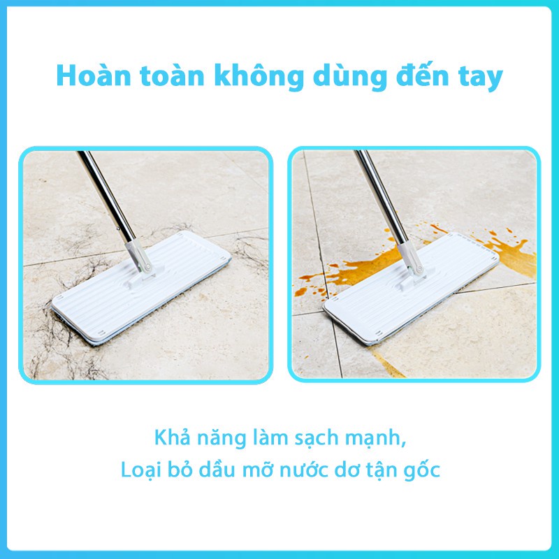 (Chọn Loại) Bông Lau Thay Thế MyJae Sợi Microfiber Dành Cho Cây Lau Nhà Tự Vắt 2 Ngăn 33cm x 12cm
