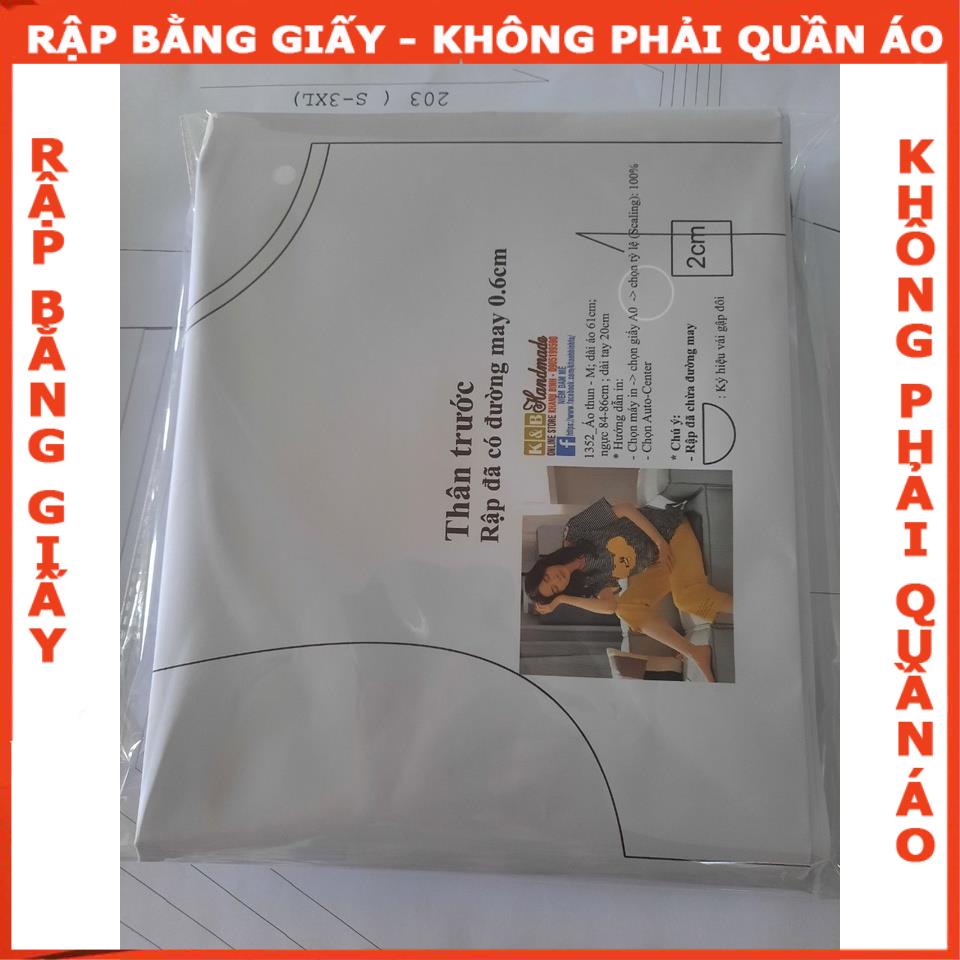 Rập giấy A0 mã 1418 - áo vest suông