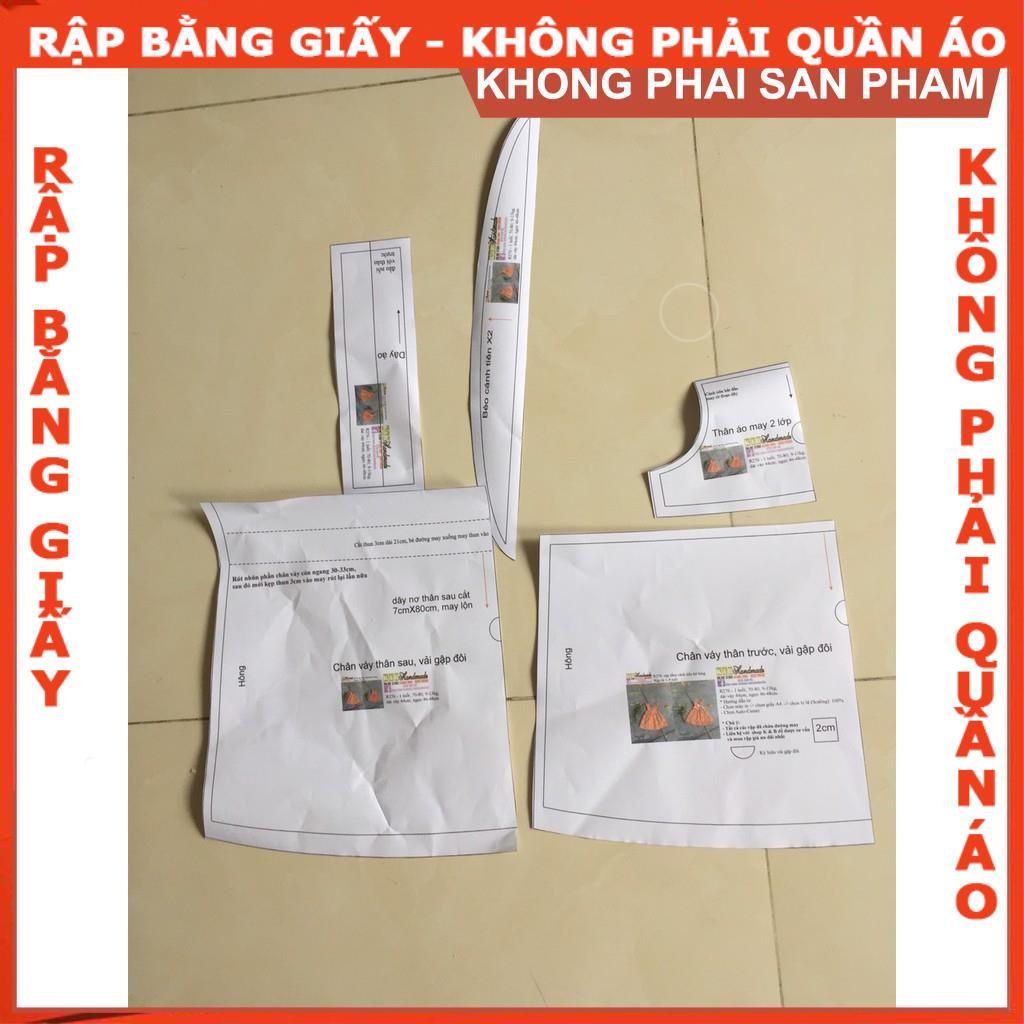Rập đầm hở lưng cho bé - Rập giấy A0 mã R276