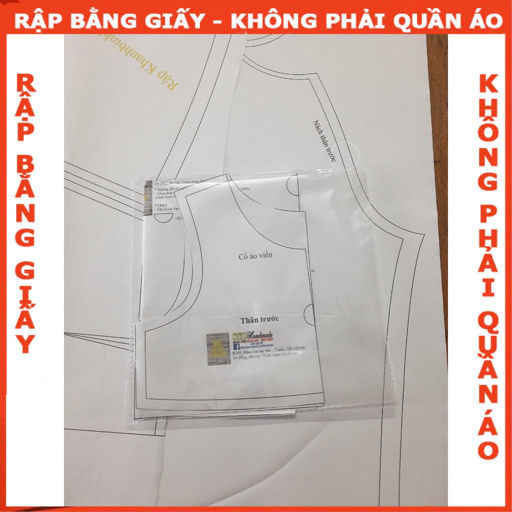 Rập đầm thun tay ngắn cho bé- Rập giấy A0 mã R305