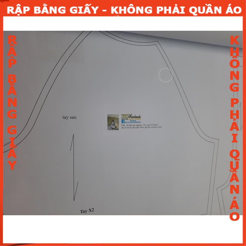 Rập giấy bộ thun tay ragland mã 1180