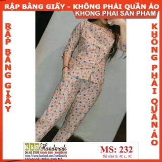 Rập giấy A0 mã 232 (BẢN VẼ) rập bộ quần lưng thun