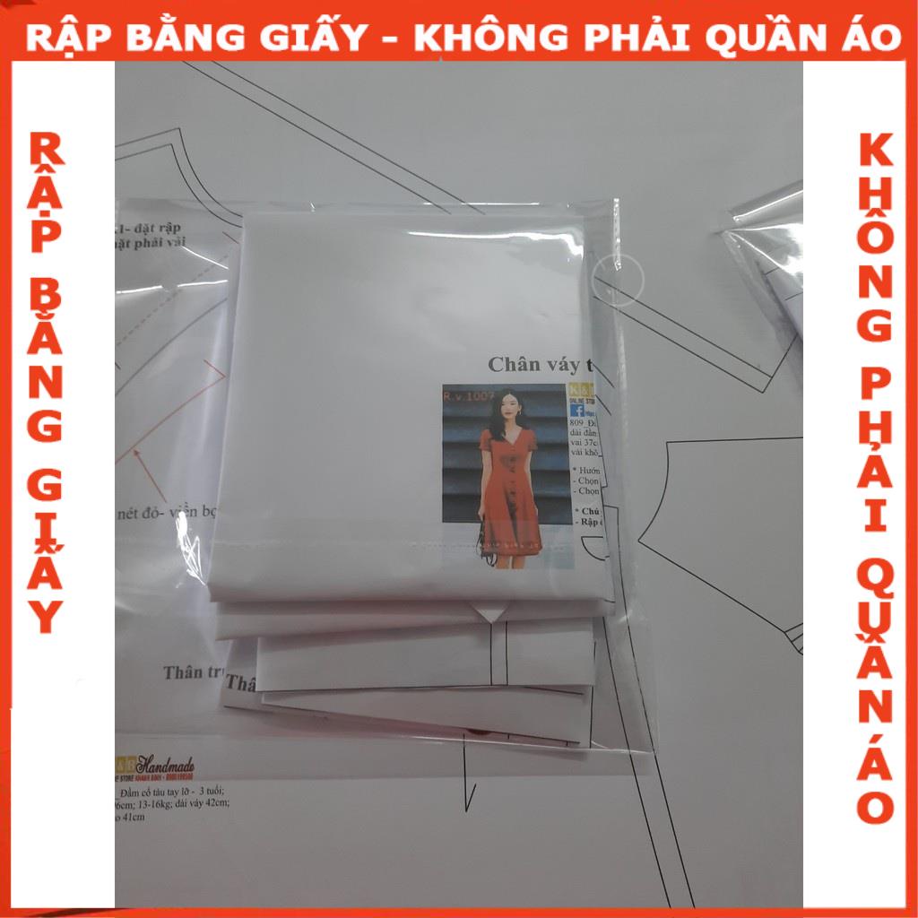 Rập giấy A0 mã 809-Rập đầm xòe - k phải dáng 7 mảnh