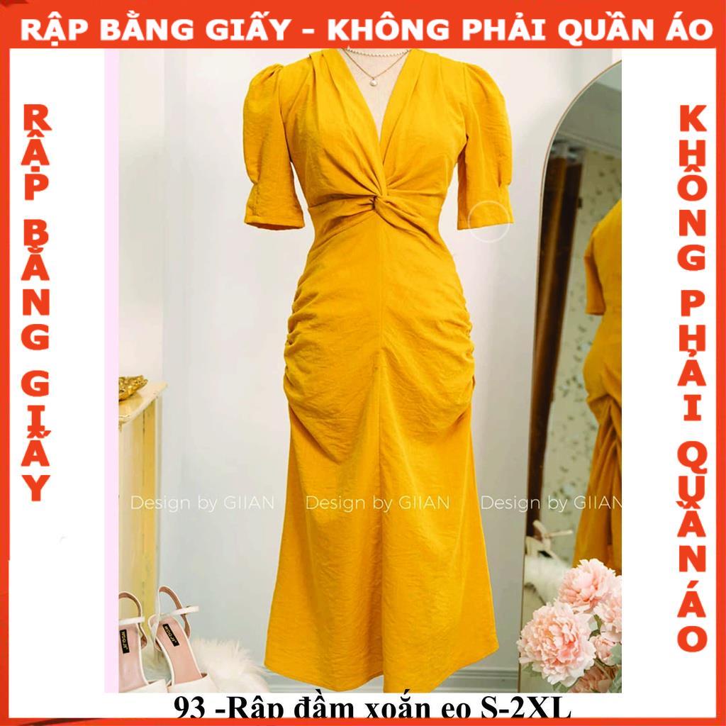 Rập giấy đầm xoắn eo mã 93 - bản vẽ