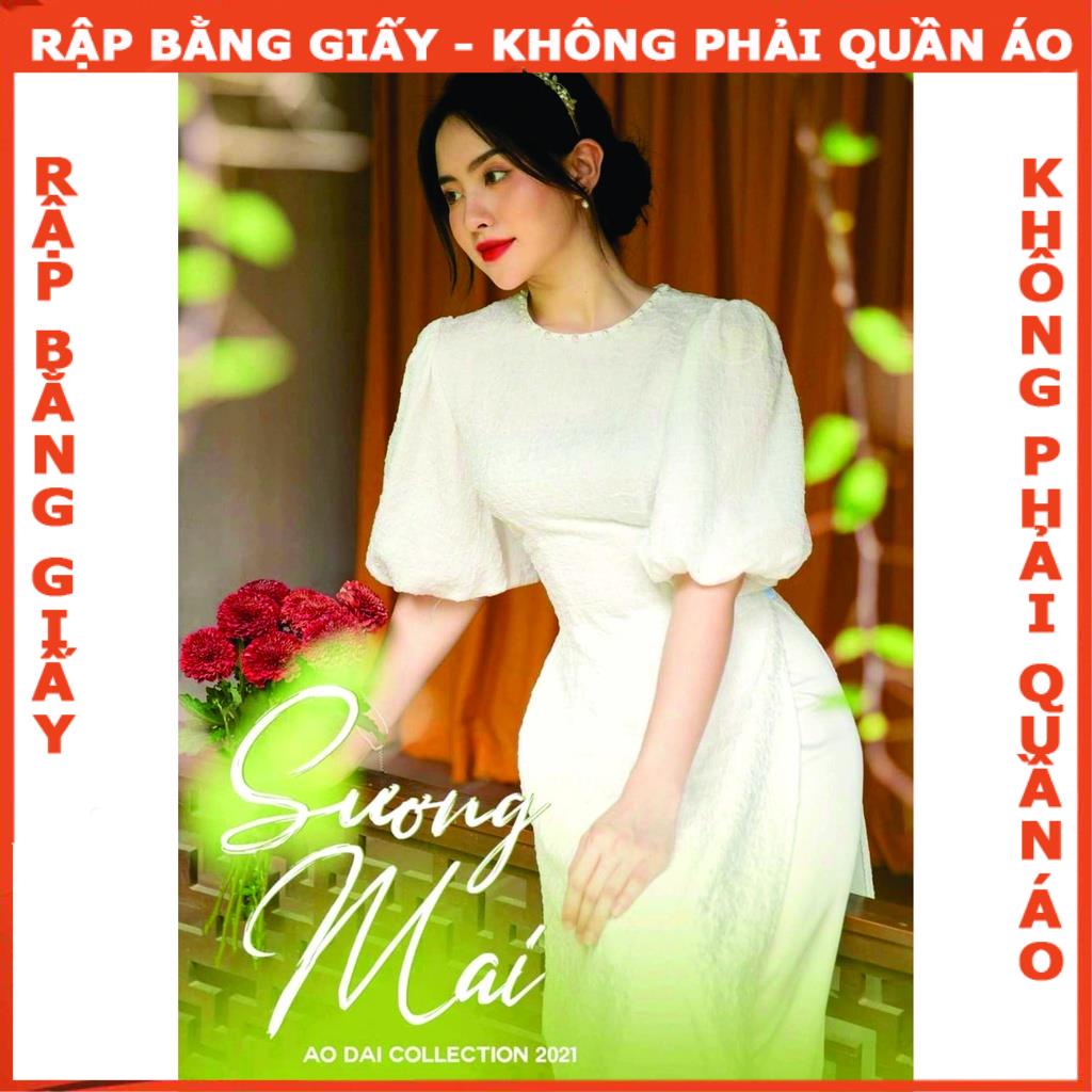 Rập giấy A0 mã Ad18 - nguyên bộ áo dài tay phồng