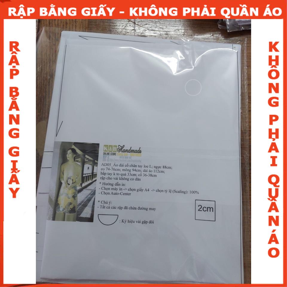 Rập giấy may áo dài tay loe AD05 -
