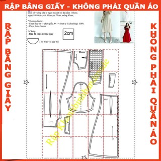 Rập giấy may đầm mã 1265 (BẢN VẼ)