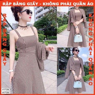 Rập giấy A0 mã 1183 - set áo khoác lửng + đầm dây