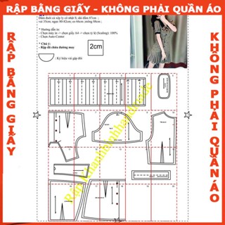 Rập giấy đầm cổ sen nhật mã 1371 (BẢN VẼ)