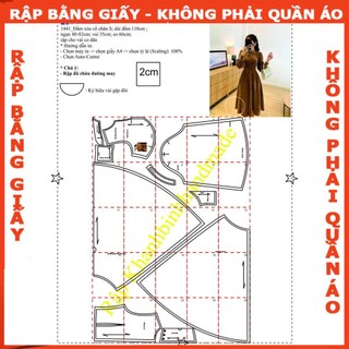 Rập giấy A0 mã 1441- đầm xòe cổ chân (BẢN VẼ)