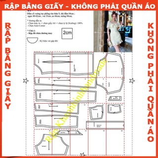 Rập giấy đầm nhún cổ vuông mã 1223 (BẢN VẼ)