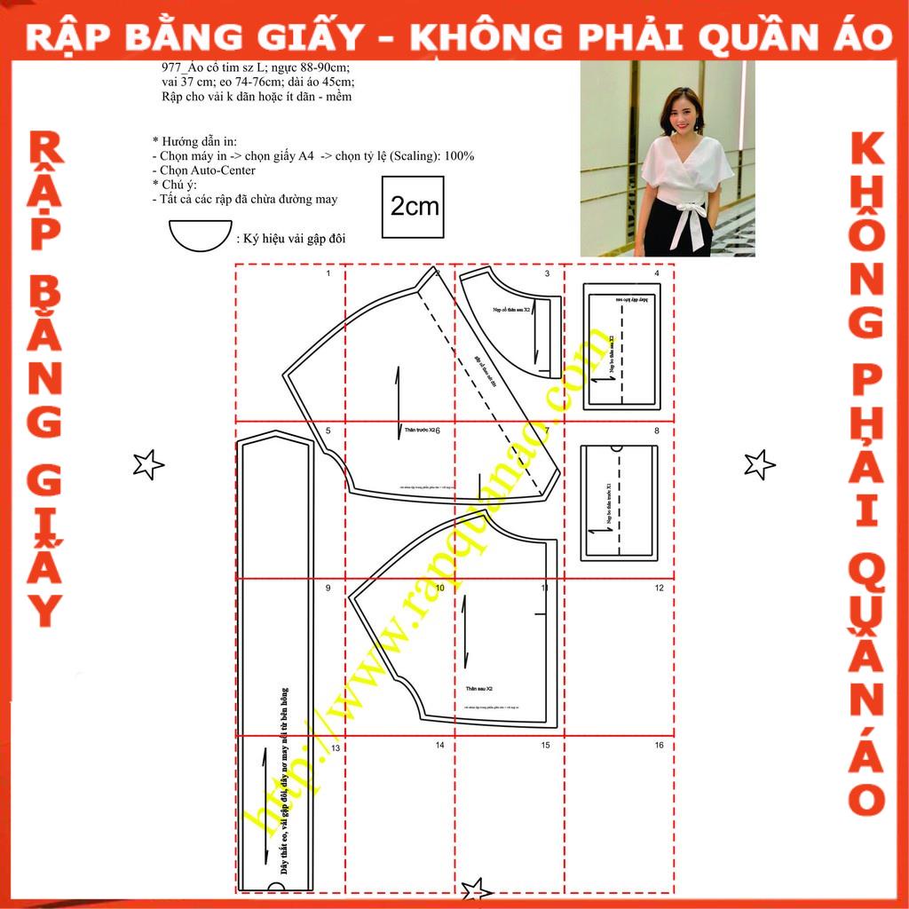 Rập giấy A0 mã 977 - rập áo tay liền bo eo