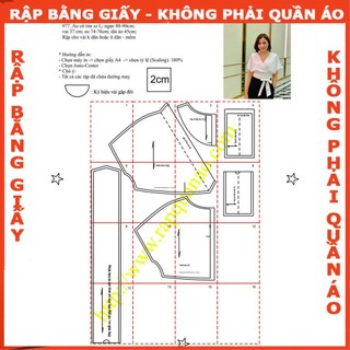 Rập giấy A0 mã 977 - rập áo tay liền bo eo (BẢN VẼ)