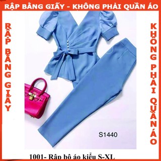 Rập giấy A0 bộ quần ống đứng áo kiểu mã  1001