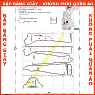 Rập đầm cổ bẻ 7 mảnh - Rập giấy mã 37 (BẢN VẼ)