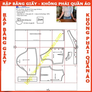 Rập giấy A0 mã 987- rập áo tay phồng (BẢN VẼ)