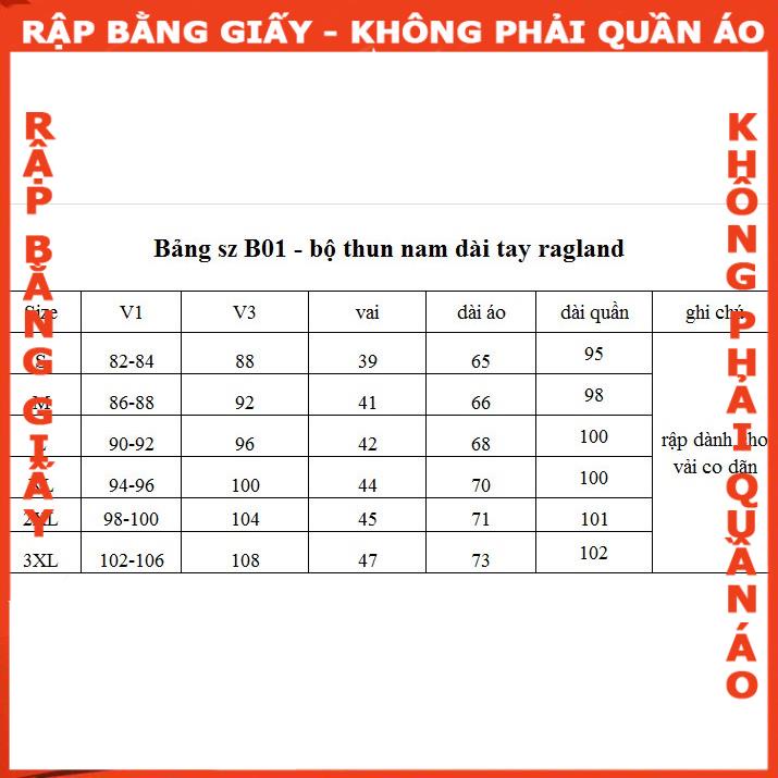 Rập Bộ mặc nhà nam mã B01 - Rập giấy in màu A0