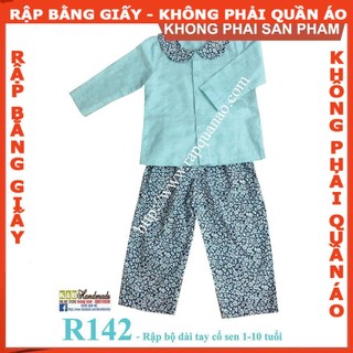 Rập bộ cổ sen cho bé- Rập giấy A0 mã R142 (BẢN VẼ)