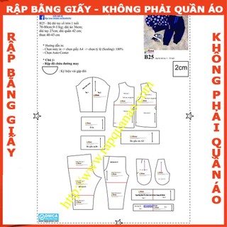 Rập giấy A0 mã B25 (Bản vẽ) - bộ thu đông bé trai (BẢN VẼ)