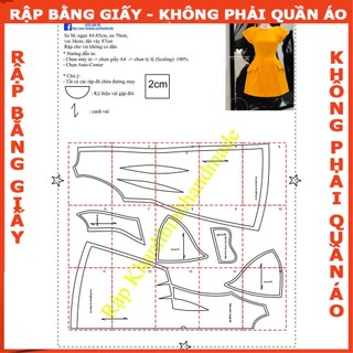 Rập đầm cách điệu dáng A phồng - rập giấy mã 1054 (BẢN VẼ)