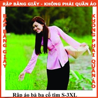 Rập giấy A0 mã AD34 - bộ bà ba người lớn cổ tim